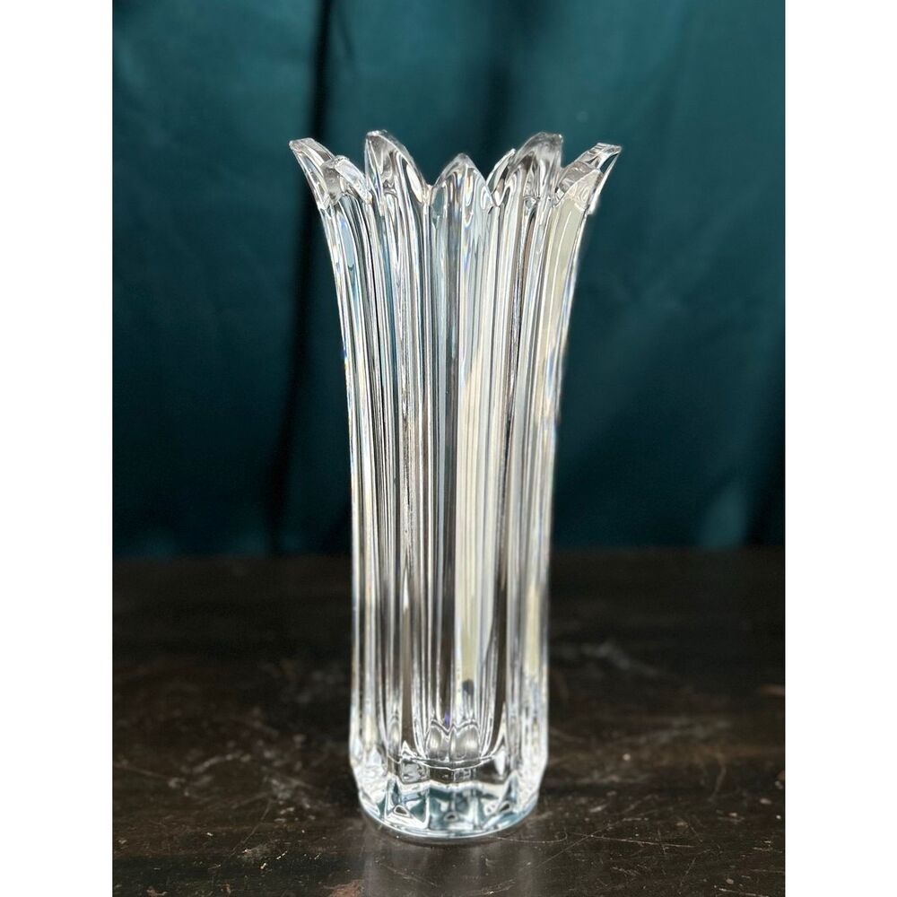 Mikasa Florita Crystal Fluted Flower Bud Vase 6.5" Germany